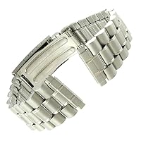 16-20mm Milano Stainless Steel Matte Silver Tone Deployment Buckle Watch Band