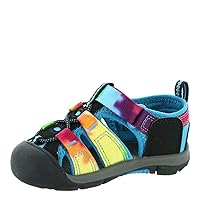 KEEN Kids Newport H2 Closed Toe Water Sandals, Rainbow Tie Dye, 4 US Unisex Toddler