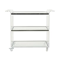 Christopher Knight Home Evee Acrylic Bar Trolley with Glass Shelves, Clear