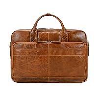 Men's Genuine Leather Briefcase Retro Handbags Business Shoulder Bag For 15'' Laptop Casual Cowhide Bag