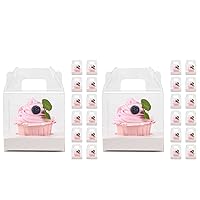 42PCS Individual Cupcake Containers Single Cupcake Boxes Clear Plastic Favor Boxes