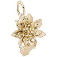 Rembrandt Charms Poinsettia Charm, 10K Yellow Gold