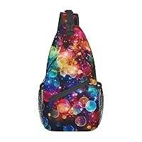 Colorful Rainbow Stars Crossbody Sling Backpack Sling Bag for Women Hiking Daypack Chest Bag Shoulder Bag
