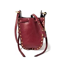 Isabel Marant Studded Leather Bucket Bag, Shoulder Bag, Women's, Parallel Import, red (dark red)