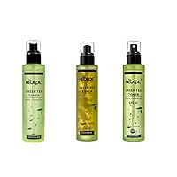 Green Tea Matcha Facial Toner 120ml, Original+Rose Petal+Coconut Water, Pack of 3, Refreshing, Moisturizing, and Soothing Face Toner