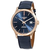 Record 38mm Blue Dial Gold 18K Automatic Strap, Strap