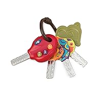 B. toys- LucKeys- Pretend Play Keys- 4 Textured Toy Keys for Babies & Toddlers – Flashlight & Car Sounds- 10 months +
