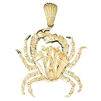14K Yellow Gold Crab Pendant