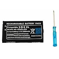 3DS XL Battery Pack, 3.7V 2500mAh Li-ion Battery + Screwdriver for Nintendo 3DS XL Game