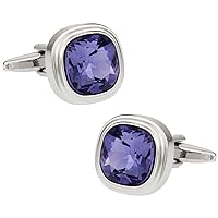 Swarovski Tanzanite Blue Purple Crystal Cufflinks with Presentation Box