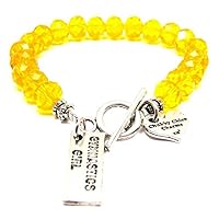 Gymnastics Girl Citrine Crystal Beaded Toggle Bracelet