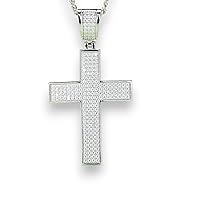 Diamond Moissanite Cross Pendant Necklace in 14k Gold & White Gold Over Solid 925 Sterling Silver,Hip-hop Pendant for Men's And Women's, Luxury Gift for Boyfriend