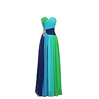Women’s Colorful Sweetheart Floor-Length Chiffon Formal Prom Party Dress 08