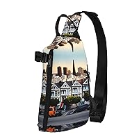 Strawberry Pattern Print Lightweight Adjustable Crossbody Backpack Daypack For Men,Women Sling Bag