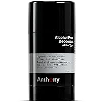 Anthony Alcohol Free, Aluminum Free Deodorant for Men – Non-Irritant Cool Gel Stick for Sensitive Skin – Sport Strength Stick Prevents Odor All Day – Clear, Stain Free – 2.5 Fl Oz