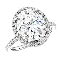 Moissanite Engagement Ring, 3 ct Colorless Stone, 18K White Gold Band, Anniversary Wedding Ring