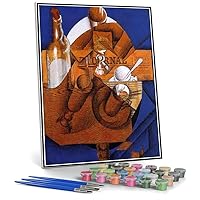 Paint by Numbers Kits for Adults and Kids Glass Cup and Bottle Painting by Juan Gris Arts Craft for Home Wall Decor