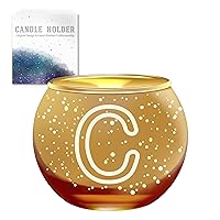 Aovila Personalized Gifts for Women, Letter C Gold Votive Candle Holder Tealight Candle Holder Handmade for Table Home Decor, Mothers Day Gifts Birthday Gifts for Women Friends