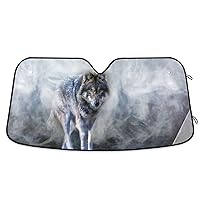 Wolf Runs Through Mist car Sun Shade for Windshield Folding Reflector Shields para sol de auto