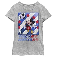 Disney Characters Mickey Football Star Girl's Heather Crew Tee