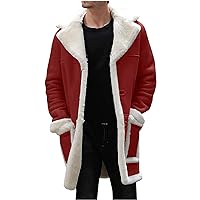 Mens Fleece Jacket Button Down Winter Lapel Coat Warm Western Heavy Casual Stylish Jacket
