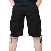 Mens Quick Dry Cargo Shirt Cotton Twill Fishing Camping Cycling Casual Capri Pant Lightweight Outdoor Work Short Big and Tall