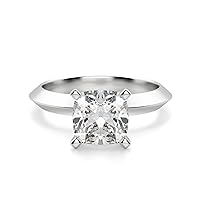 3 CT Cushion Moissanite Engagement Ring Wedding 925 Sterling Silver,10K/14K/18K Solid Gold Wedding Set Solitaire Accent Halo Style, Silver Anniversary Promise Ring Gift for Her
