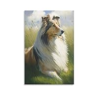 Rough Collie Style 3 Poster Decorative Painting Canvas Wall Art Living Room Posters Bedroom Painting 08x12inch(20x30cm)