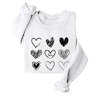 2024 Valentines Day Womens Fashion Long Sleeve Crewneck Sweatshirt Graphic Casual Girls Pullover Shirts Tops Trendy