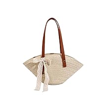 Simple straw bag, summer beach holiday shoulder bag, women's bag, beach woven handbag