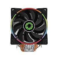 Game Max Gamma 500 ARGB CPU Cooler, ARGB LEDs, 5 Heatpipes, 1 x 120mm ARGB Fan, RGB Mystic Light Sync, Compatible for AMD and Intel Platforms | Black/Silver