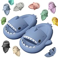 Shark Slides Slippers For Men and Women EVA Open Toe Platform Cloud Cushion Slippers Shower Pool Beach Shoes Quick Dry Non-Slip Cartoon Shark Sandals indoor and Outdoor Unsex