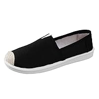 Flat Casual Single Shoes for Women Closed Toe Canvas Comfort Loafers Shoes Thick Soled Summer Beach Orthopedic Shoe