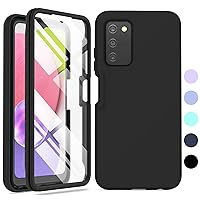 Samsung Galaxy A03s Phone Case: Shockproof Silicone Slim Covers Hybrid Pretty Protective Cell Cases - Durable TPU Dual Layer Drop-Proof Cute Cover (Black)