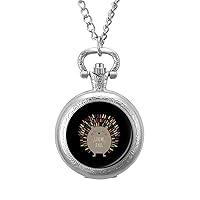 Hedgehog Sun Vintage Pocket Watches with Chain for Men Fathers Day Xmas Present Daily Use