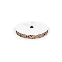 American Crafts Solid 3/8-Inch Glitter Ribbon, Large, Taffy