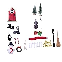 BinaryABC Christmas Dollhouse Miniature Garden Accessories,Christmas Fairy Garden Accessorie,Christmas Village Accessories,Mini Christmas Decorations Ornaments,21Pcs