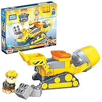 MEGA BLOKS PAW Patrol Toddler Building Blocks Toy Car, Rubble's City Construction Truck with 17 Pieces, 1 Figure, for Kids Age 3+ Years