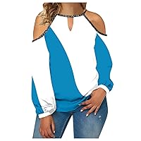 Women's Temperament Flower Round Neck Sweatshirt Fashion Off-Shoulder Tops Matching Color Long Sleeve T-Shirt