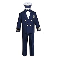 Baby Boy Kids Toddler Captain Sailor Suit Formal Party Nautical Navy White SM-12