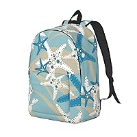 Canvas Backpack For Women Men Laptop Backpack Beautiful Starfish Travel Daypack Lightweight Casual Backpack