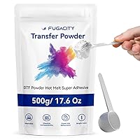 FugaCity DTF Powder Sublimation White Digital Transfer Hot Melt Adhesive- 17.6 OZ/ 500g DTF PreTreat Transfer Powder for Black or Dark Colored Garments, Suitable for All DTF DTG Printers