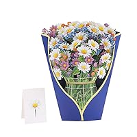 Pop Up Cards Chrysanthemum Paper Flower Greeting Cards 3D Pop Up Birthday Cards with Note Card and Envelope for Girl and Women Mom