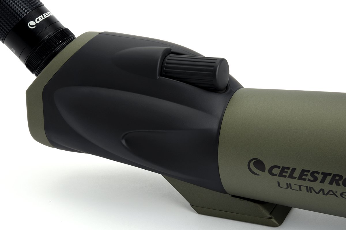 Celestron – Ultima 65 Angled Spotting Scope – 18-55x Zoom Eyepiece – Multi-coated Optics for Bird Watching, Wildlife, Scenery and Hunting – Waterproof and Fogproof – Includes Soft Carrying Case