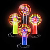 LED Mini Light-Up Handheld Personal Fan w/Changing Patterns, Assorted Colors