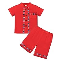 IMEKIS Toddler Kids Boys Mexican Outfit Traditional Traditional Ethnic Wear Shirts with Shorts Birthday Party Clothes