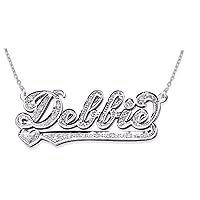 RYLOS Necklaces For Women Gold Necklaces for Women & Men 14K White Gold or Yellow Gold Personalized 0.15 Carat Diamond Nameplate Necklace Special Order, Made to Order Necklace