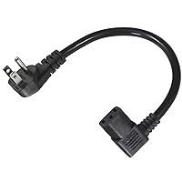 90 Degree Computer Power Cord Right Angle - 1FT Flat Plug NEMA 5-15 Plug to IEC C13 Power Cord,Universal PC Power Supply Cord 16AWG, Black C13 3 Prong Angled AC Power Cord for PC Monitor/TV(1FT)