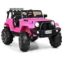 12V Kids Remote Control Riding Truck Car with LED Lights-Pink Color: Pink