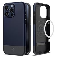 Spigen Magnetic Style Armor MagFit Designed for iPhone 15 Pro Case, [Military-Grade Protection] Compatible with MagSafe (2023) - Midnight Indigo